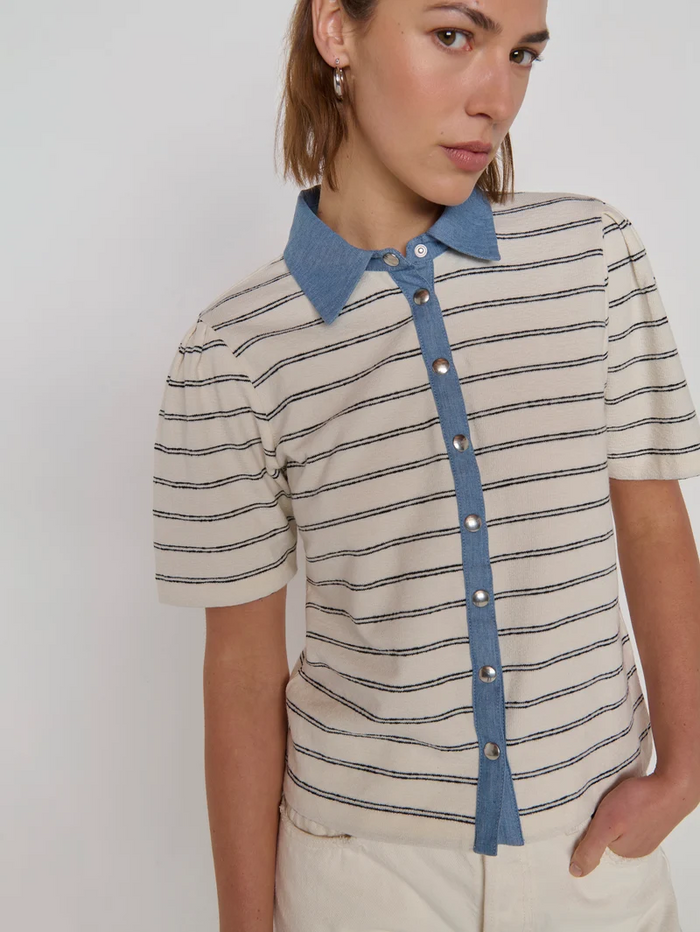 Zoe Snap Top - Tuscany Stripe