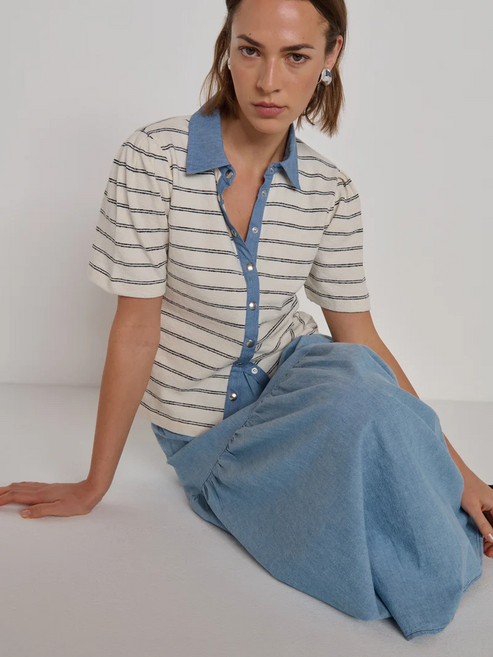 Zoe Snap Top - Tuscany Stripe